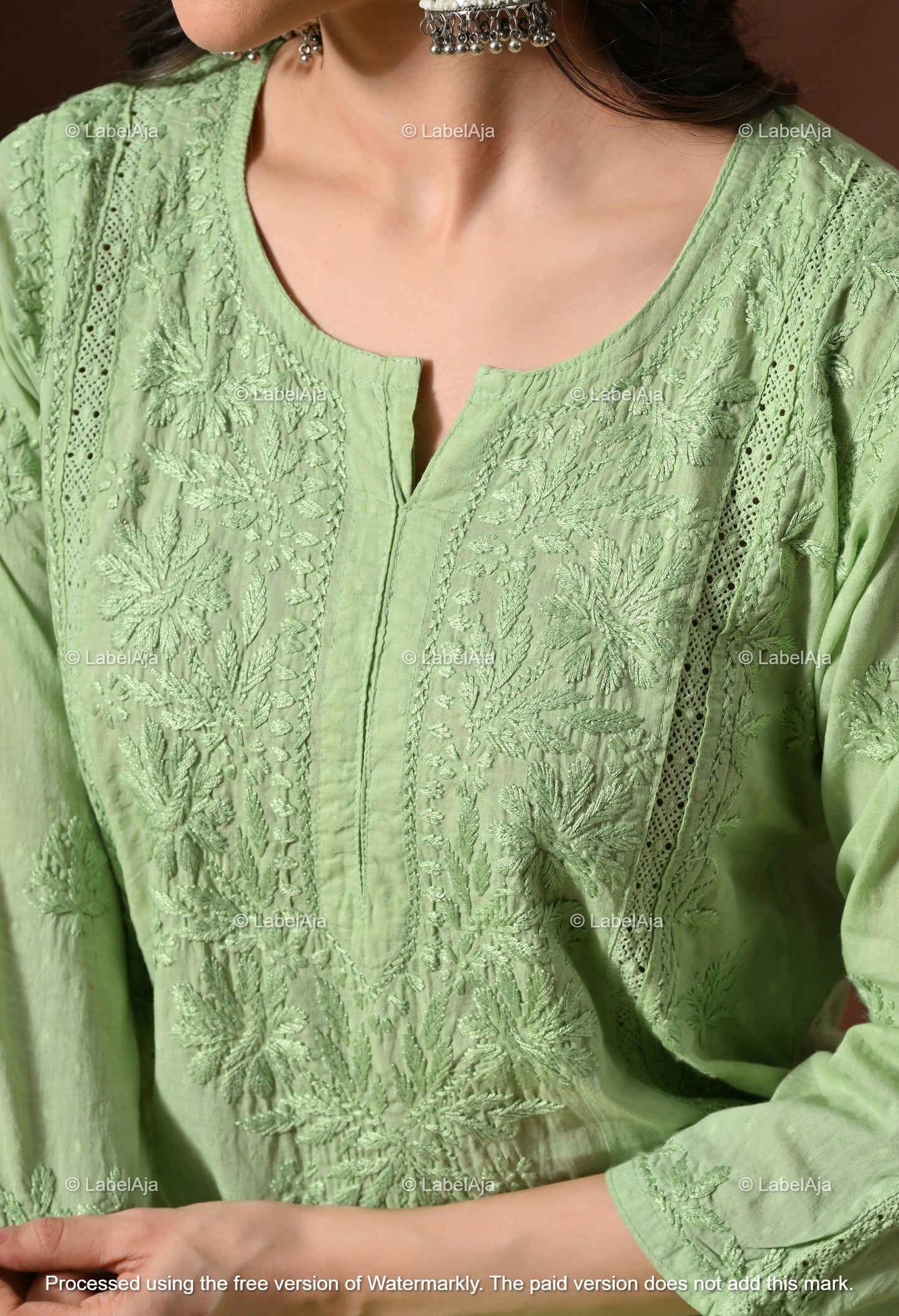 Anvi soft cotton long chikankari kurti