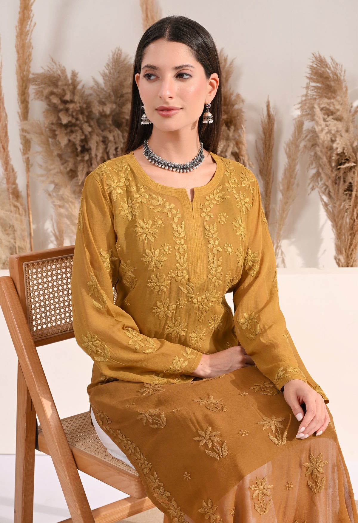 Sana viscose chikankari kurti
