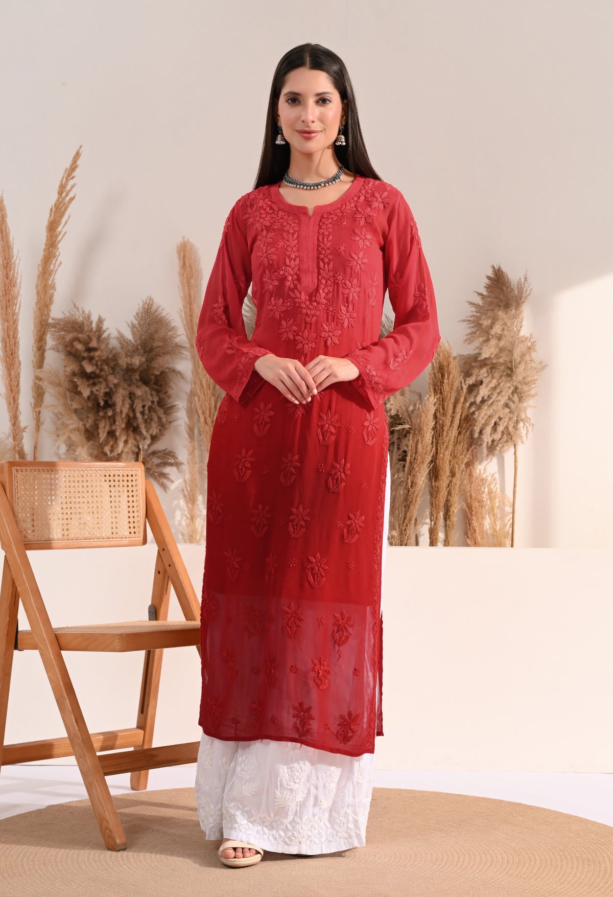 Sana viscose chikankari kurti