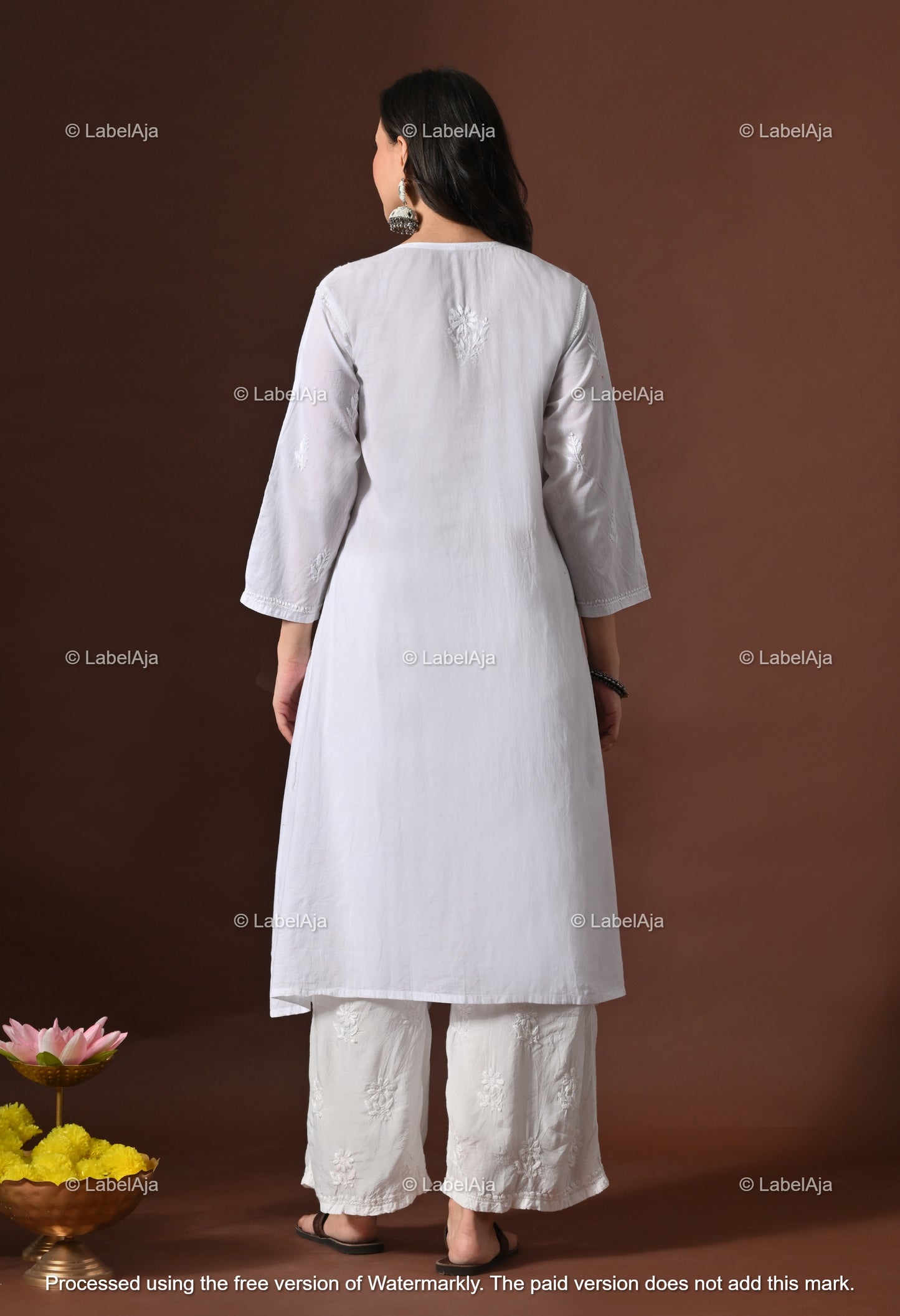 Aaira mul Cotton chikankari A-Line kurti