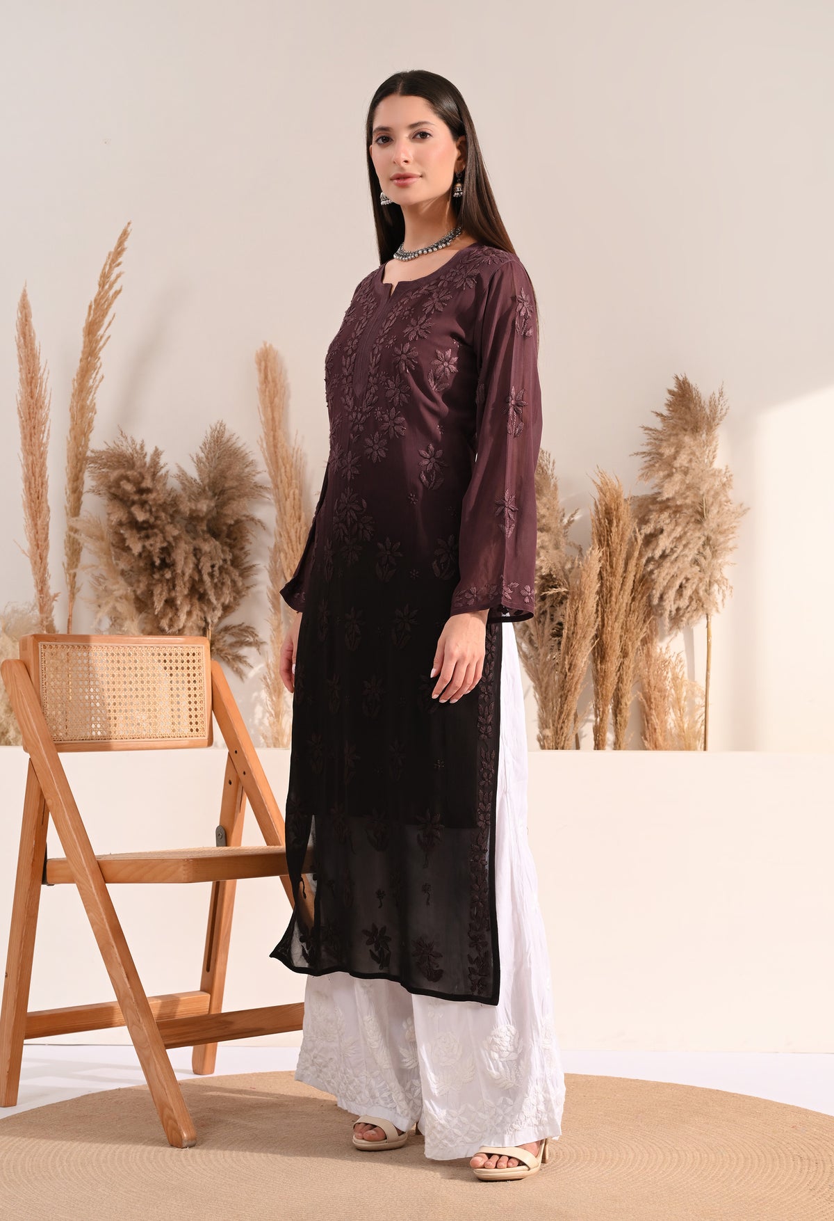 Sana viscose chikankari kurti