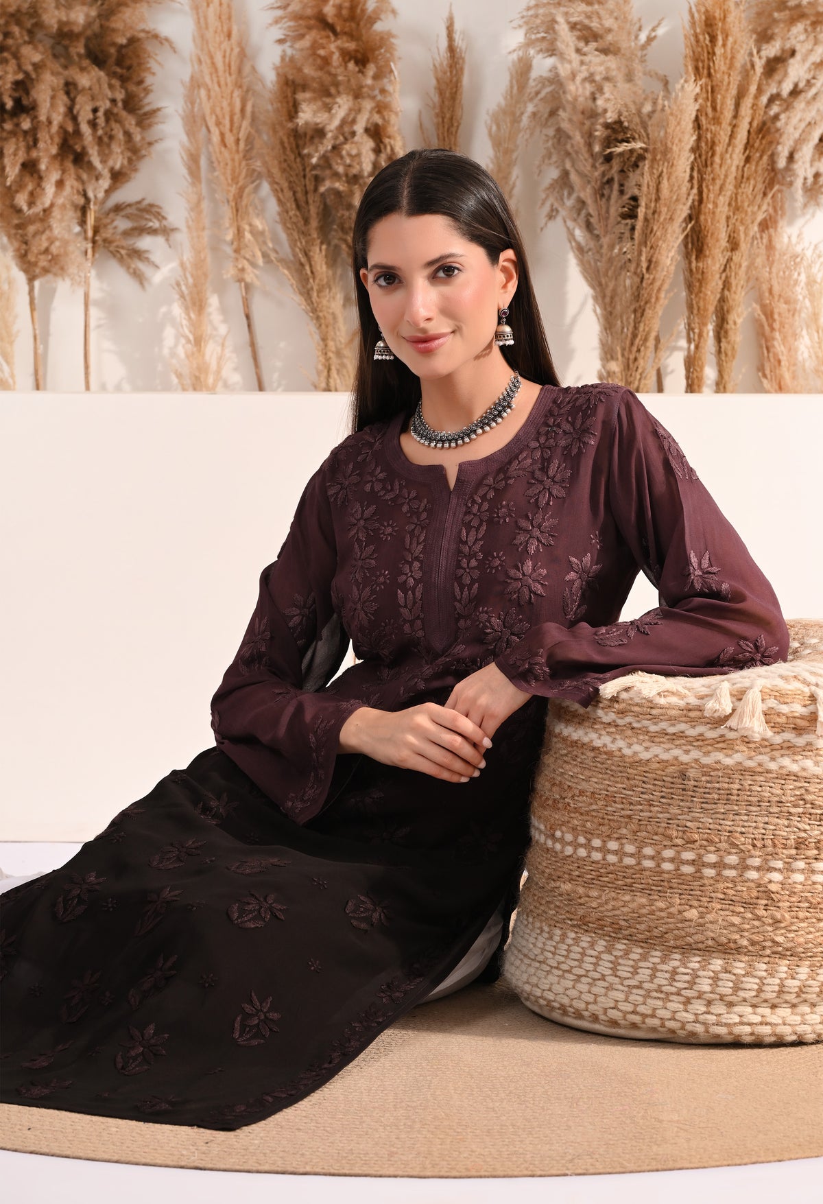 Sana viscose chikankari kurti