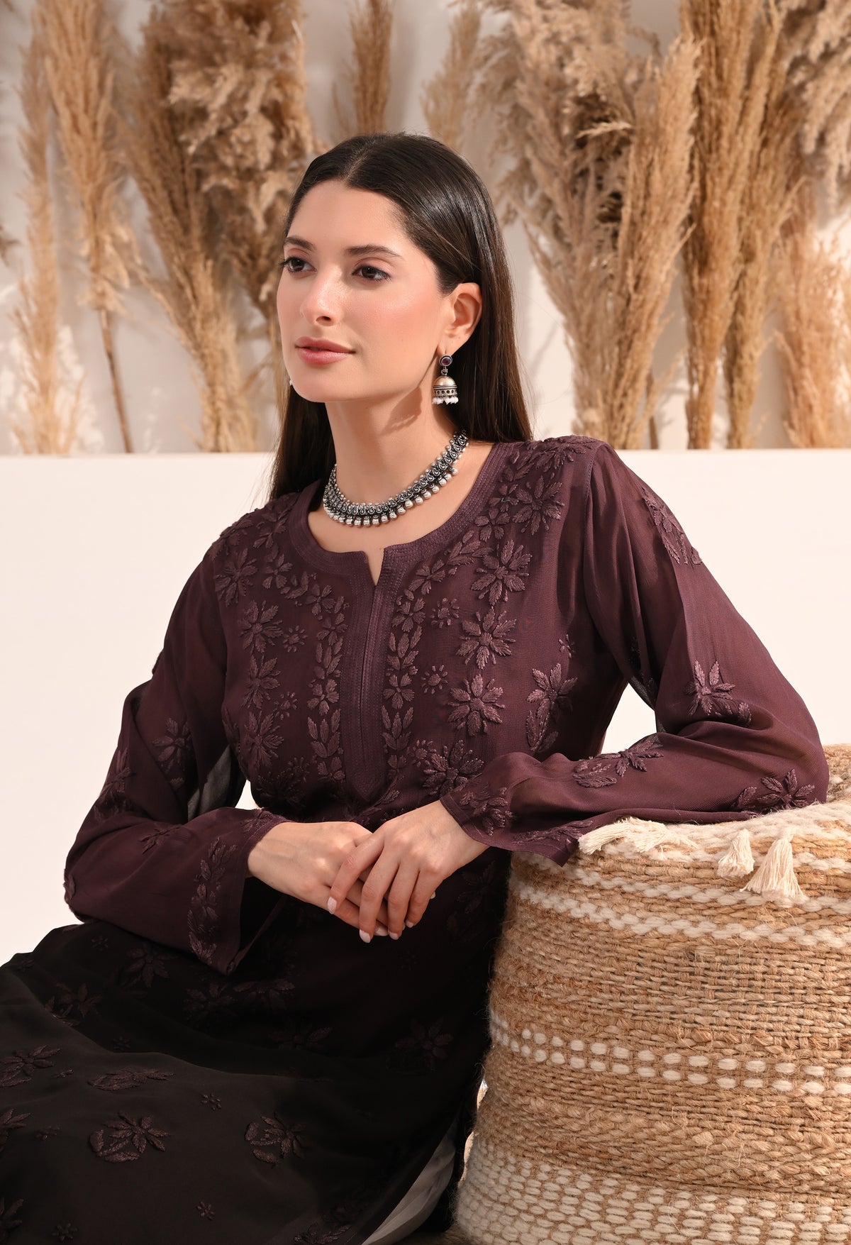 Sana viscose chikankari kurti
