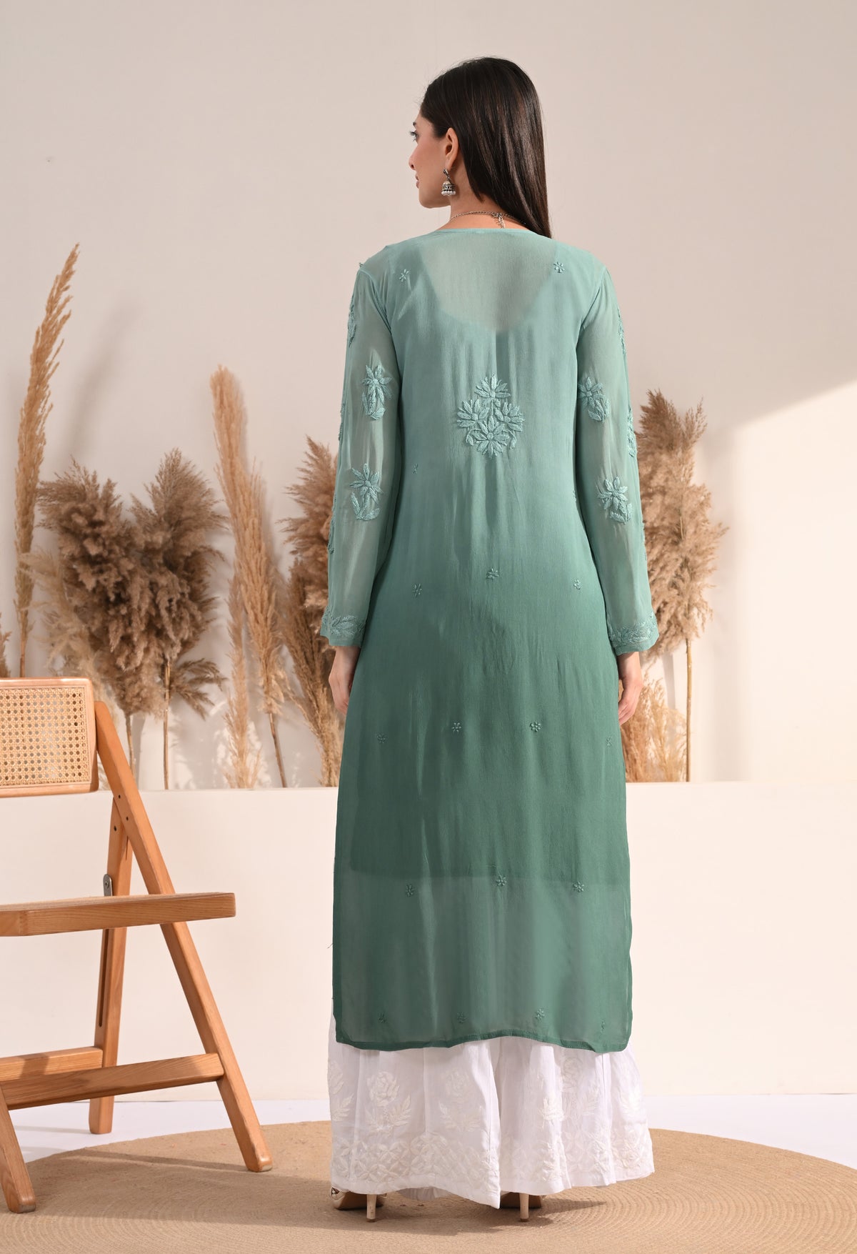 Sana viscose chikankari kurti
