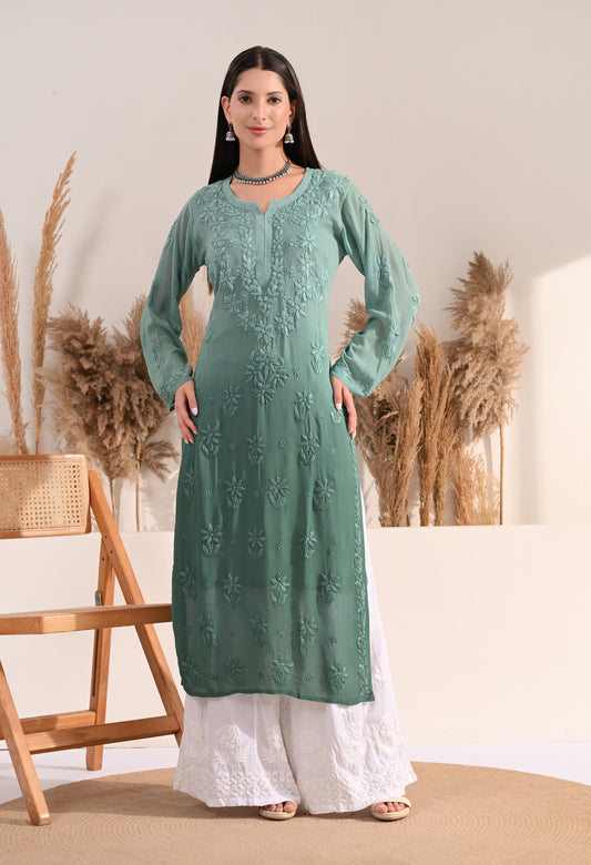 Sana viscose chikankari kurti