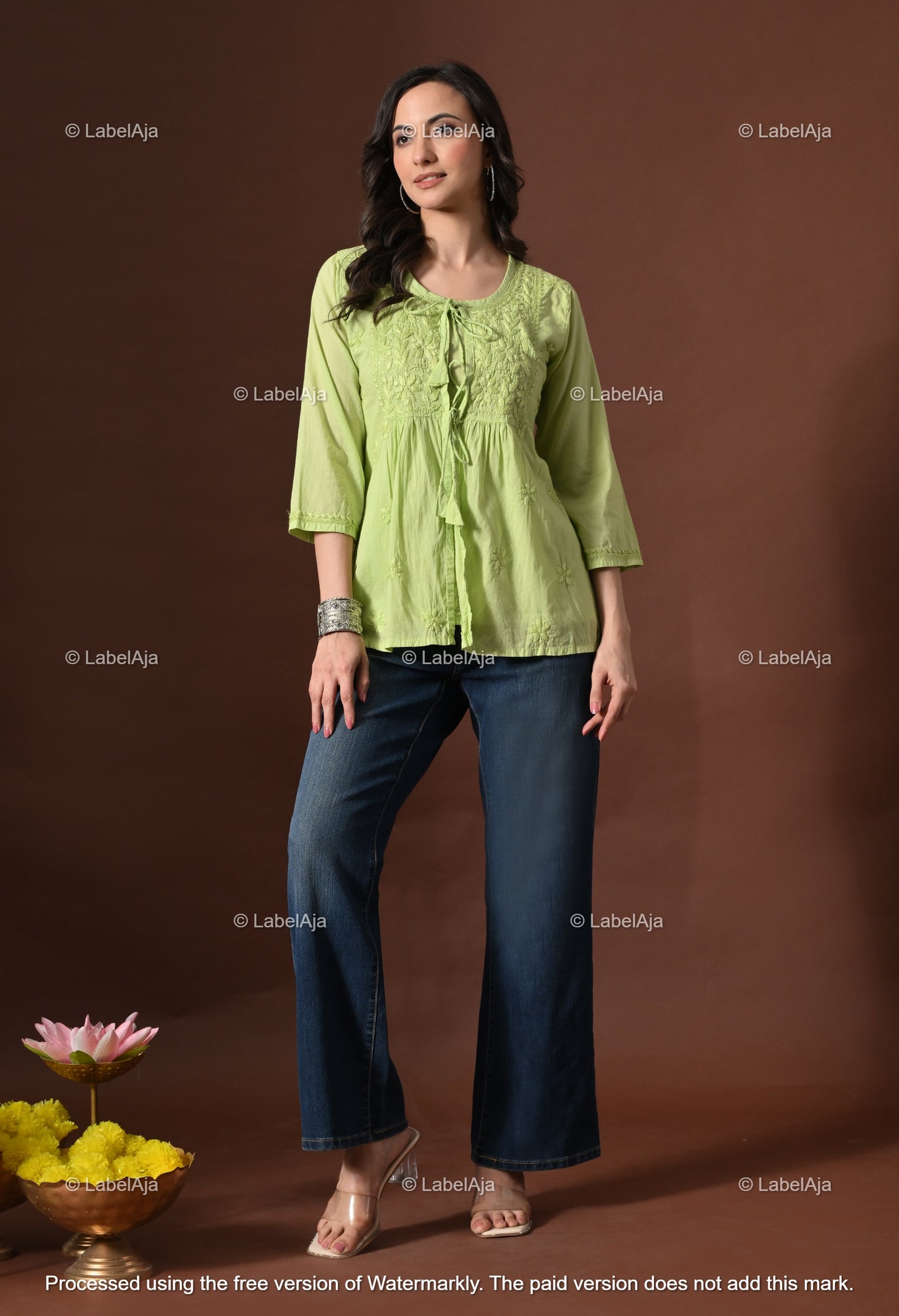 Zia Mul cotton chikankari Shrug Top