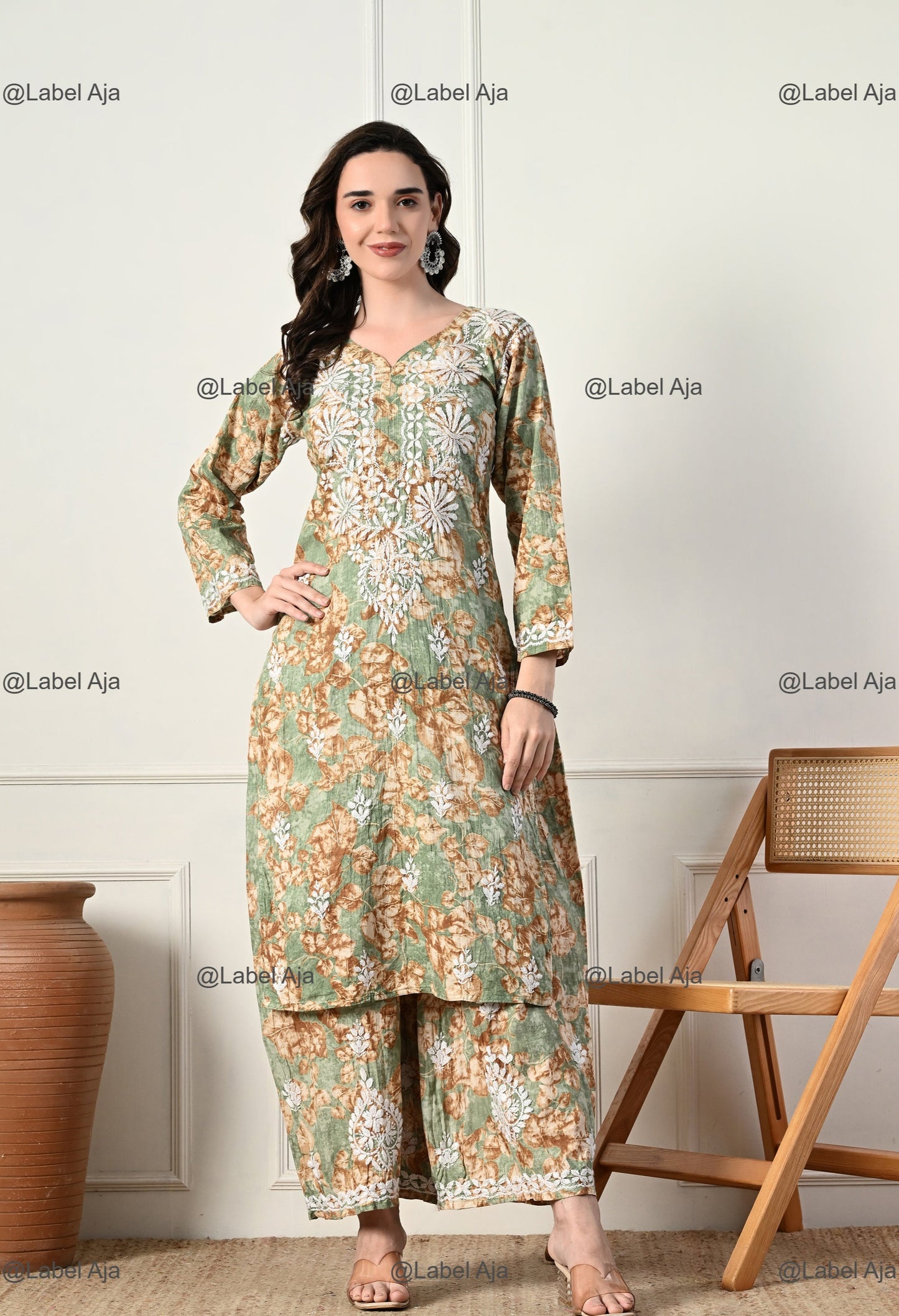Zuri Mul cotton Kurti and Palazzo set