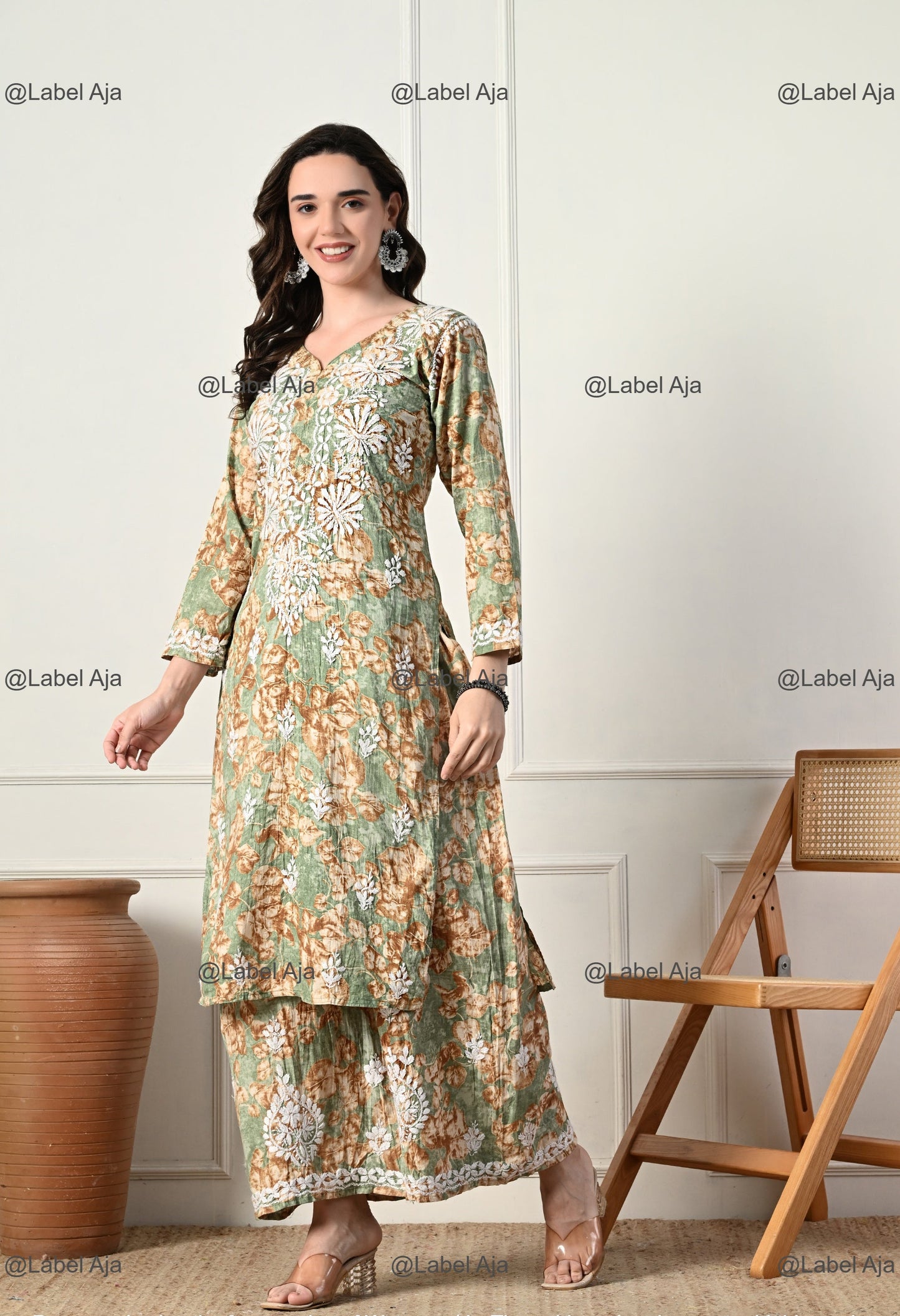 Zuri Mul cotton Kurti and Palazzo set