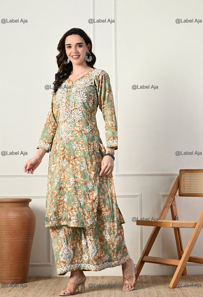 Zuri Mul cotton Kurti and Palazzo set