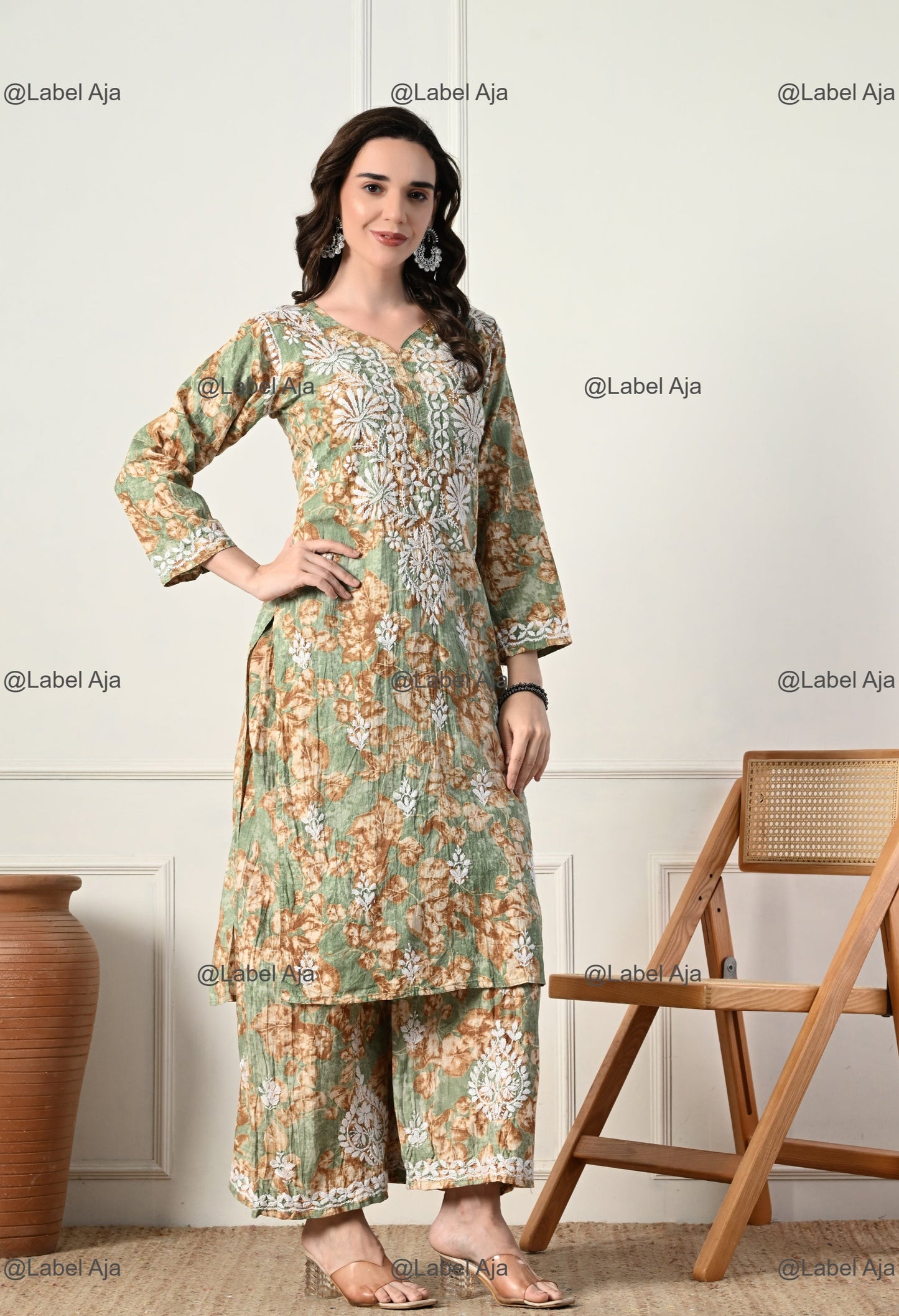 Zuri Mul cotton Kurti and Palazzo set