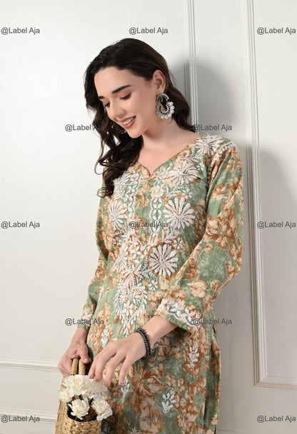 Zuri Mul cotton Kurti and Palazzo set