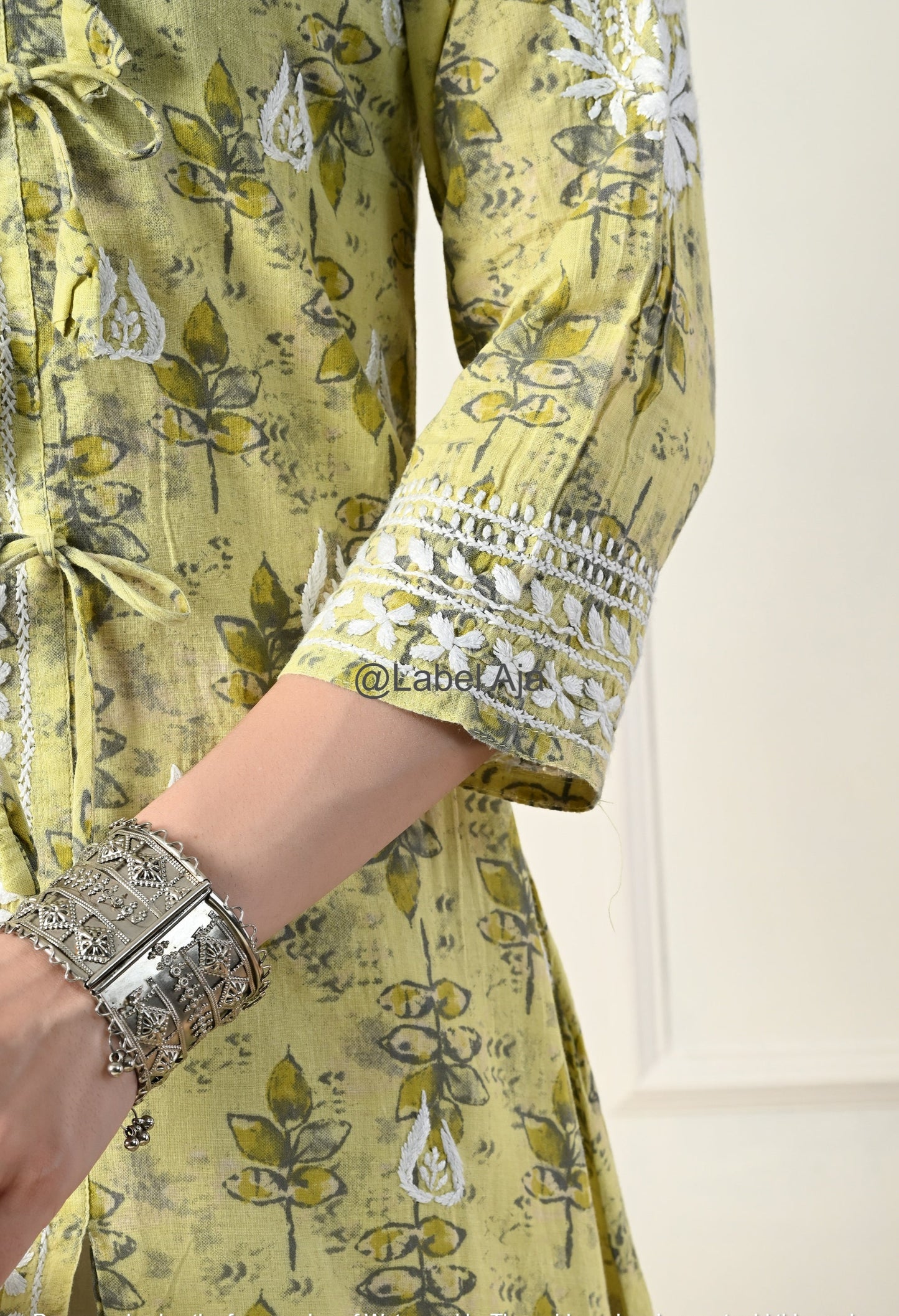 Nazakat mulmul long Angarkha chikankari kurti