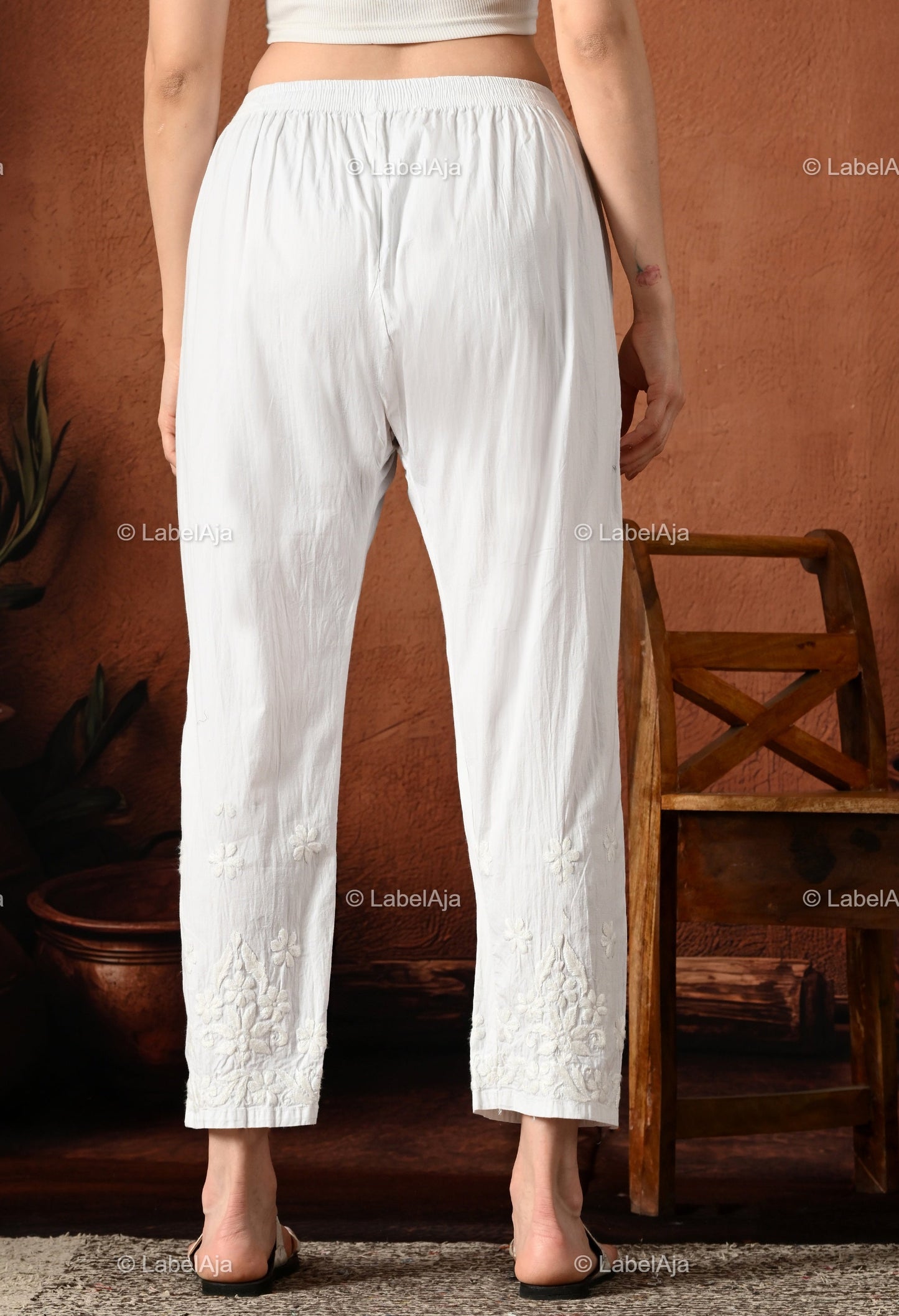 Premium Cotton Lycra Chikankari Straight Pant