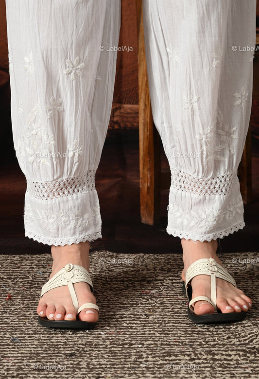 Lucknowi chikankari Cotton Afghani pant