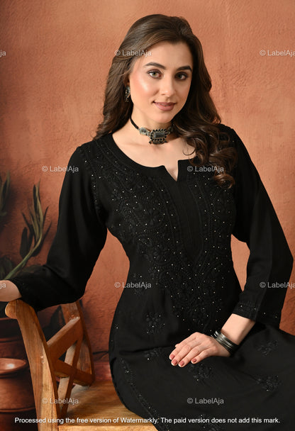 Hoor Viscose kurti with Mukaish work