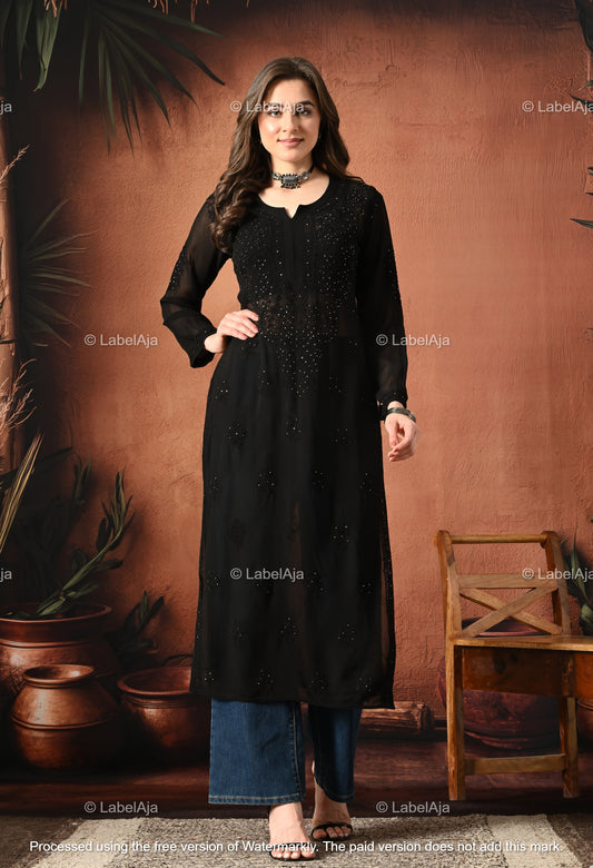 Hoor Viscose kurti with Mukaish work