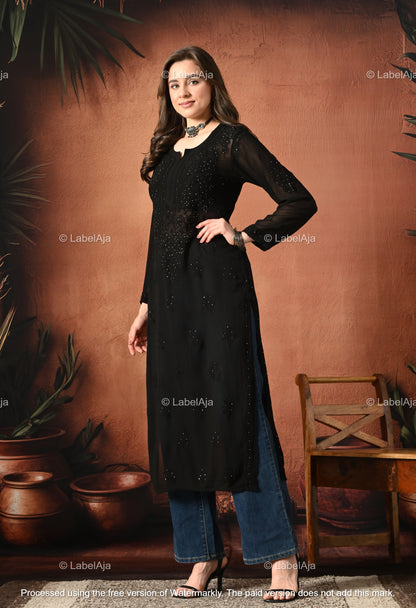 Hoor Viscose kurti with Mukaish work