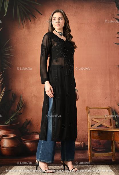 Hoor Viscose kurti with Mukaish work