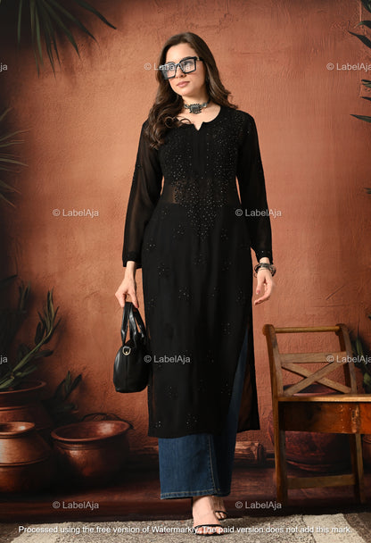 Hoor Viscose kurti with Mukaish work