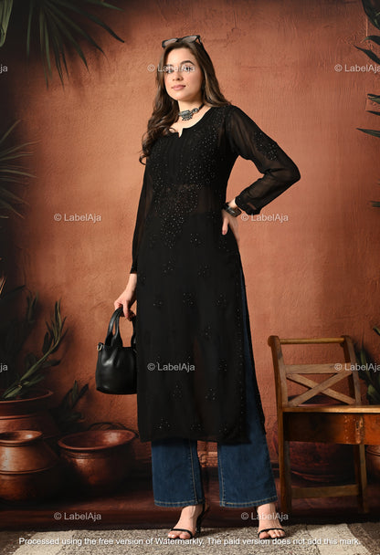 Hoor Viscose kurti with Mukaish work