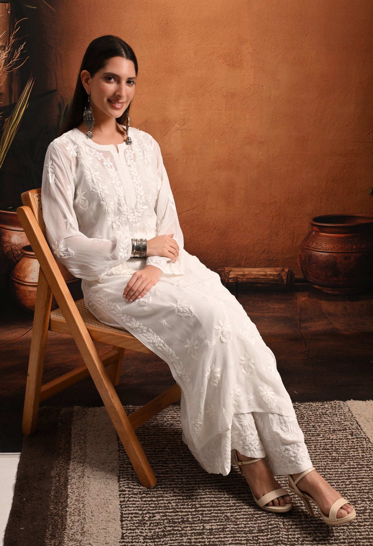 Sana viscose chikankari kurti