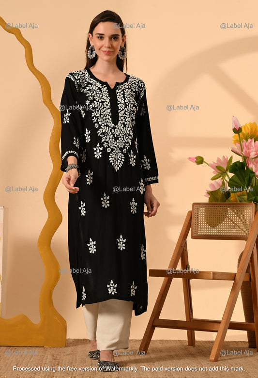 Prisha Rayon long chikankari kurti