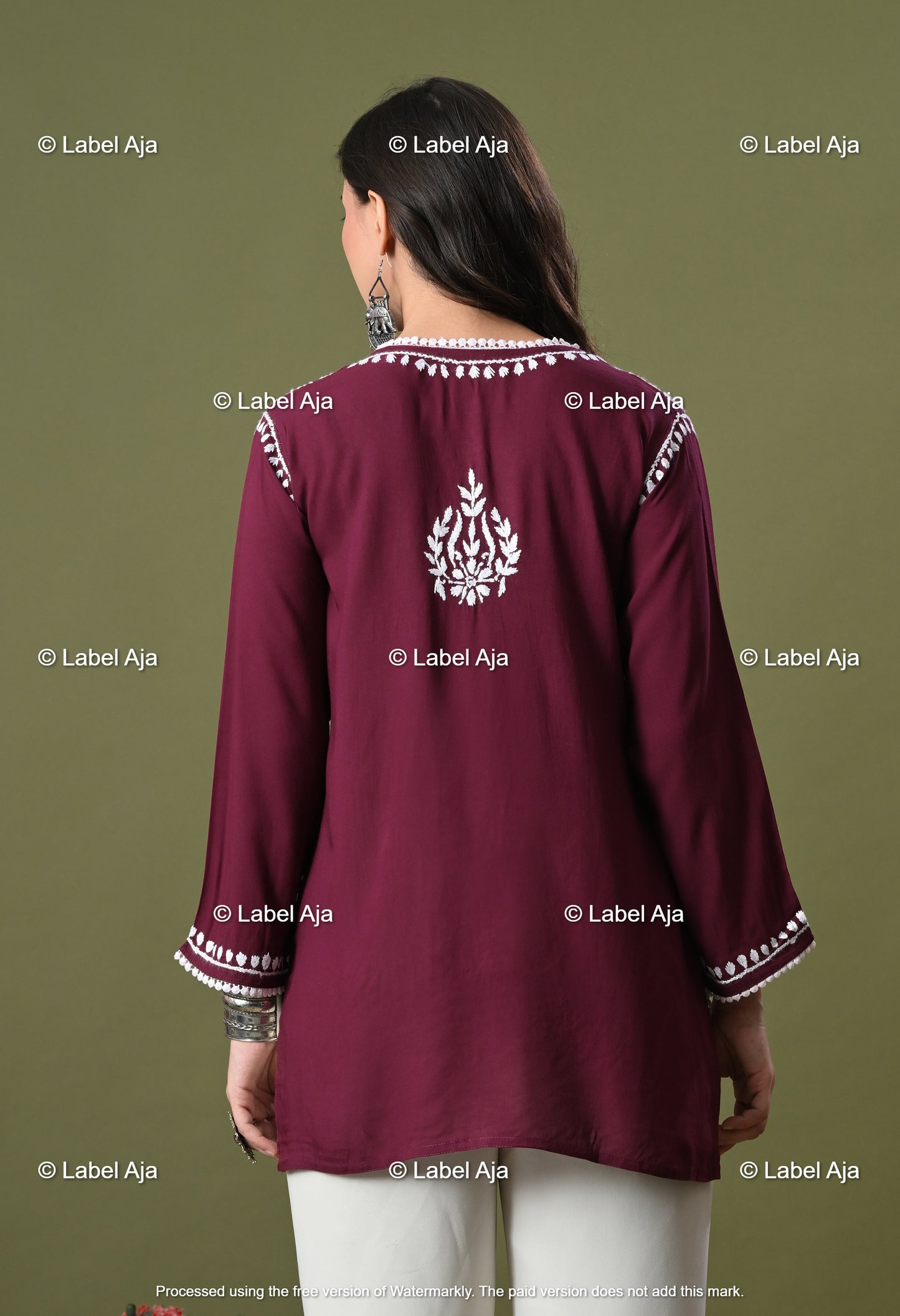 Ivana Modal short chikankari kurti