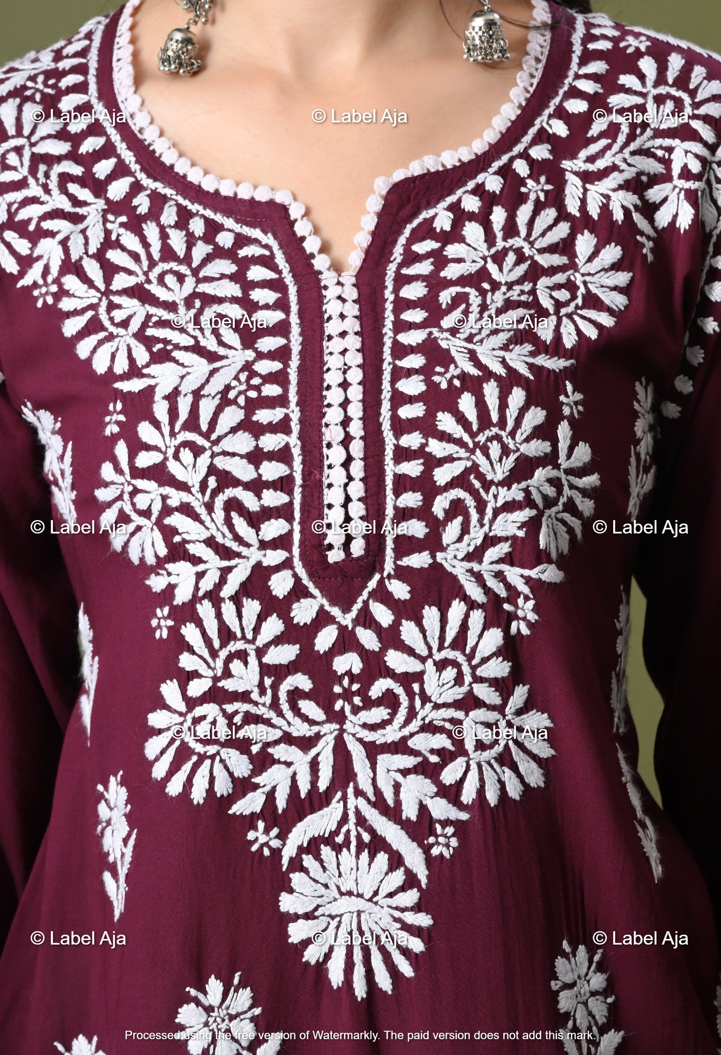 Ivana Modal short chikankari kurti