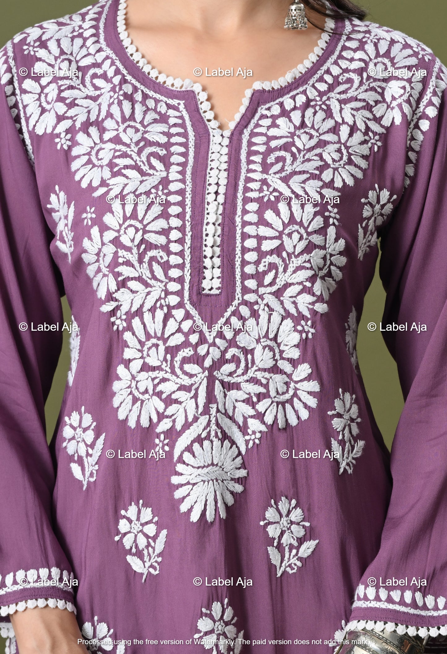 Ivana Modal short chikankari kurti