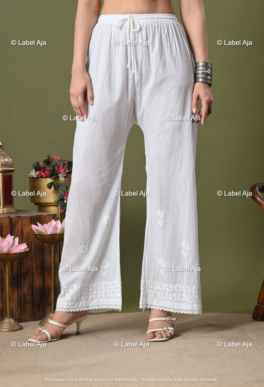 Premium Mul Cotton Chikankari Palazzo