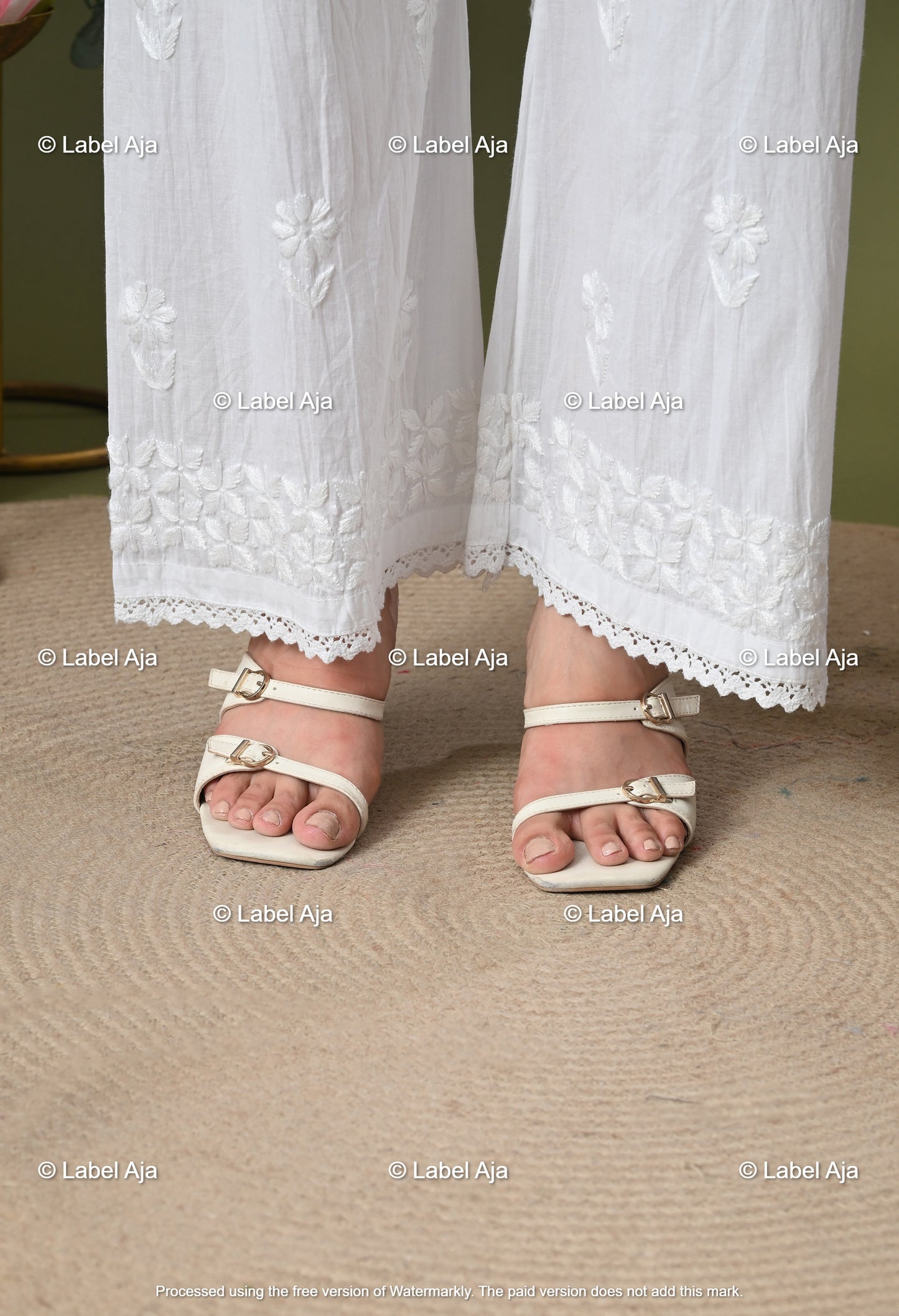 Premium Mul Cotton Chikankari Palazzo