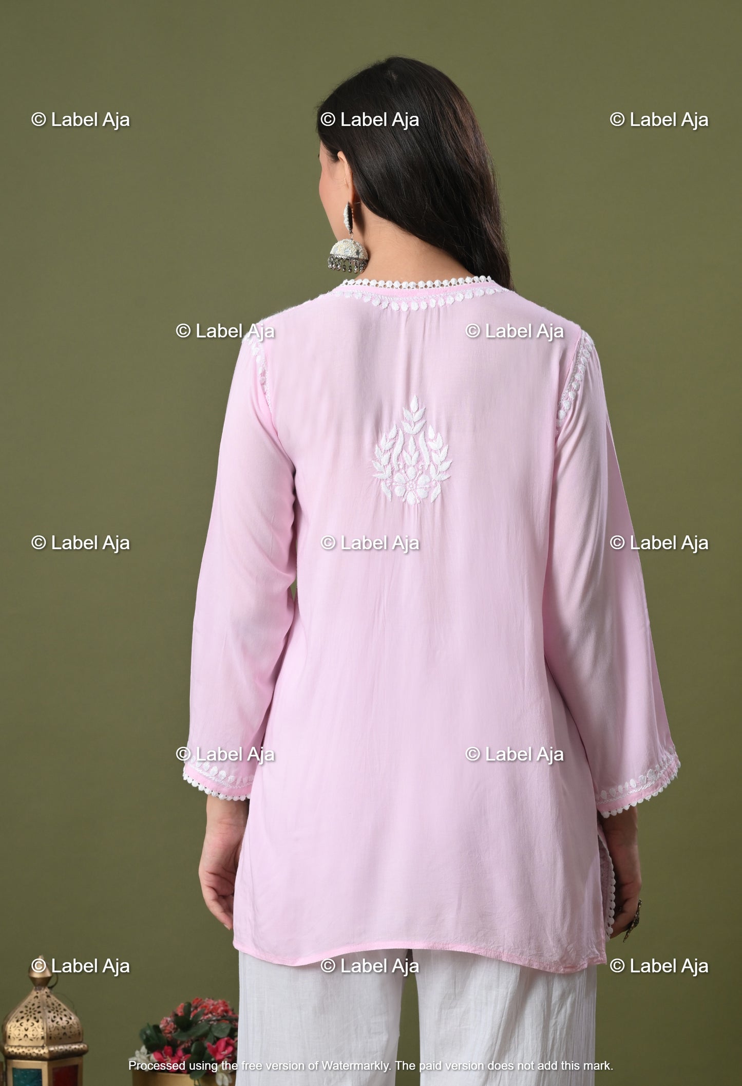 Ivana Modal short chikankari kurti
