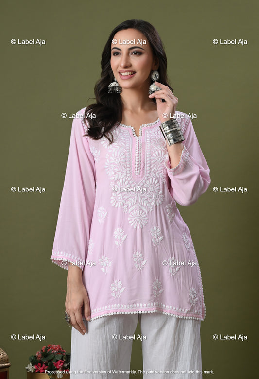 Ivana Modal short chikankari kurti