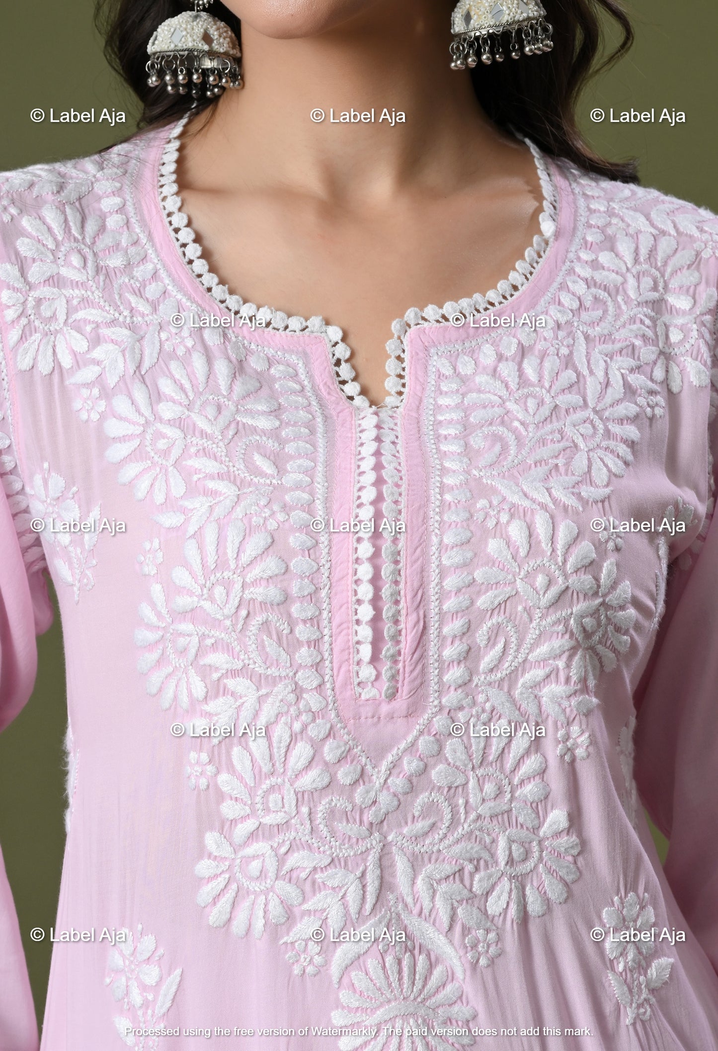 Ivana Modal short chikankari kurti