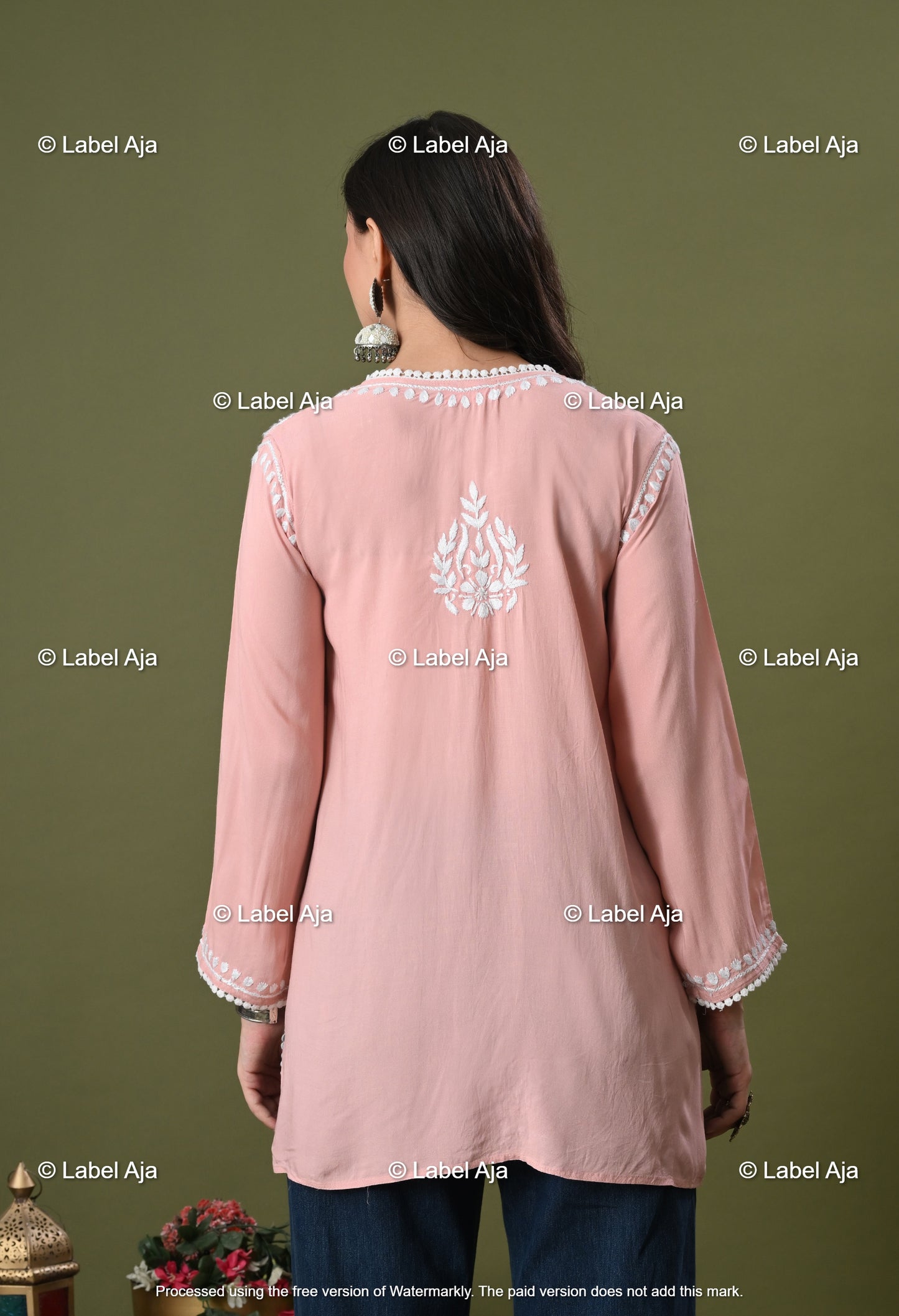 Ivana Modal short chikankari kurti