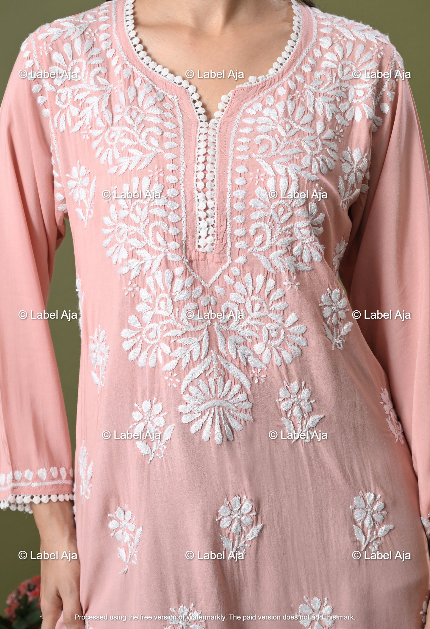 Ivana Modal short chikankari kurti