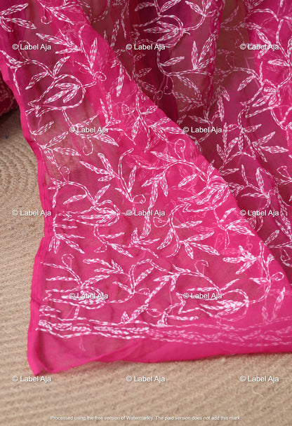 Georgette tepchi work Saree with Attached Blouse Piece