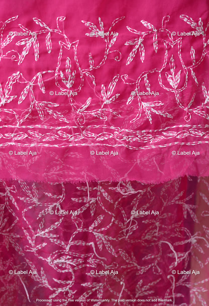 Georgette tepchi work Saree with Attached Blouse Piece