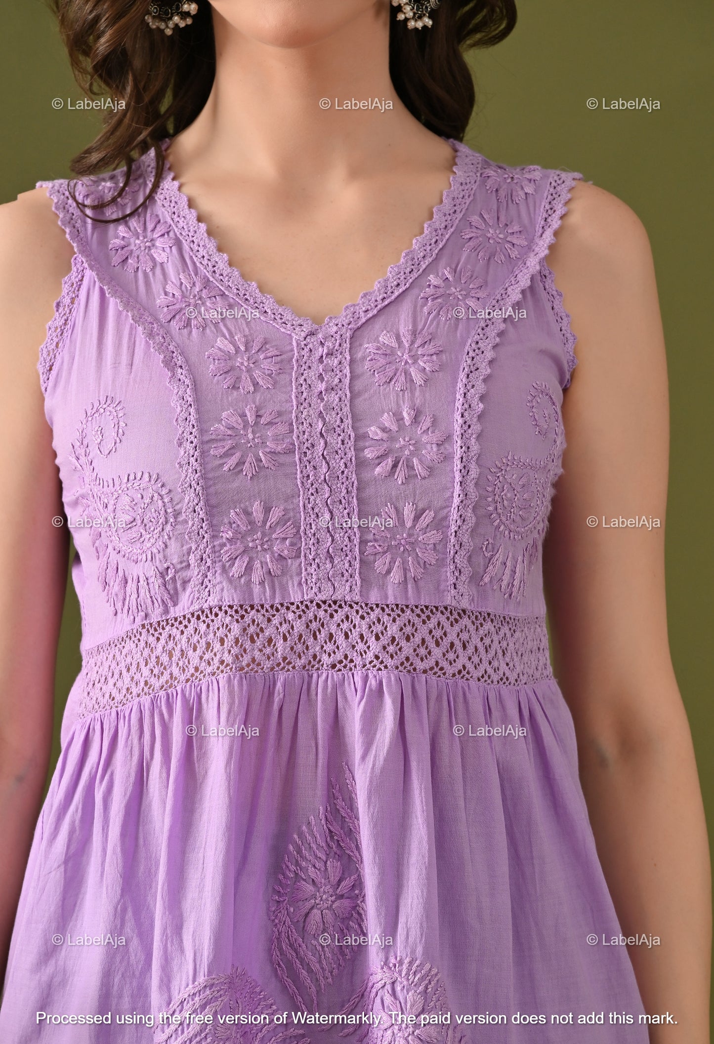 Amaira mul cotton chikankari short sleeveless top