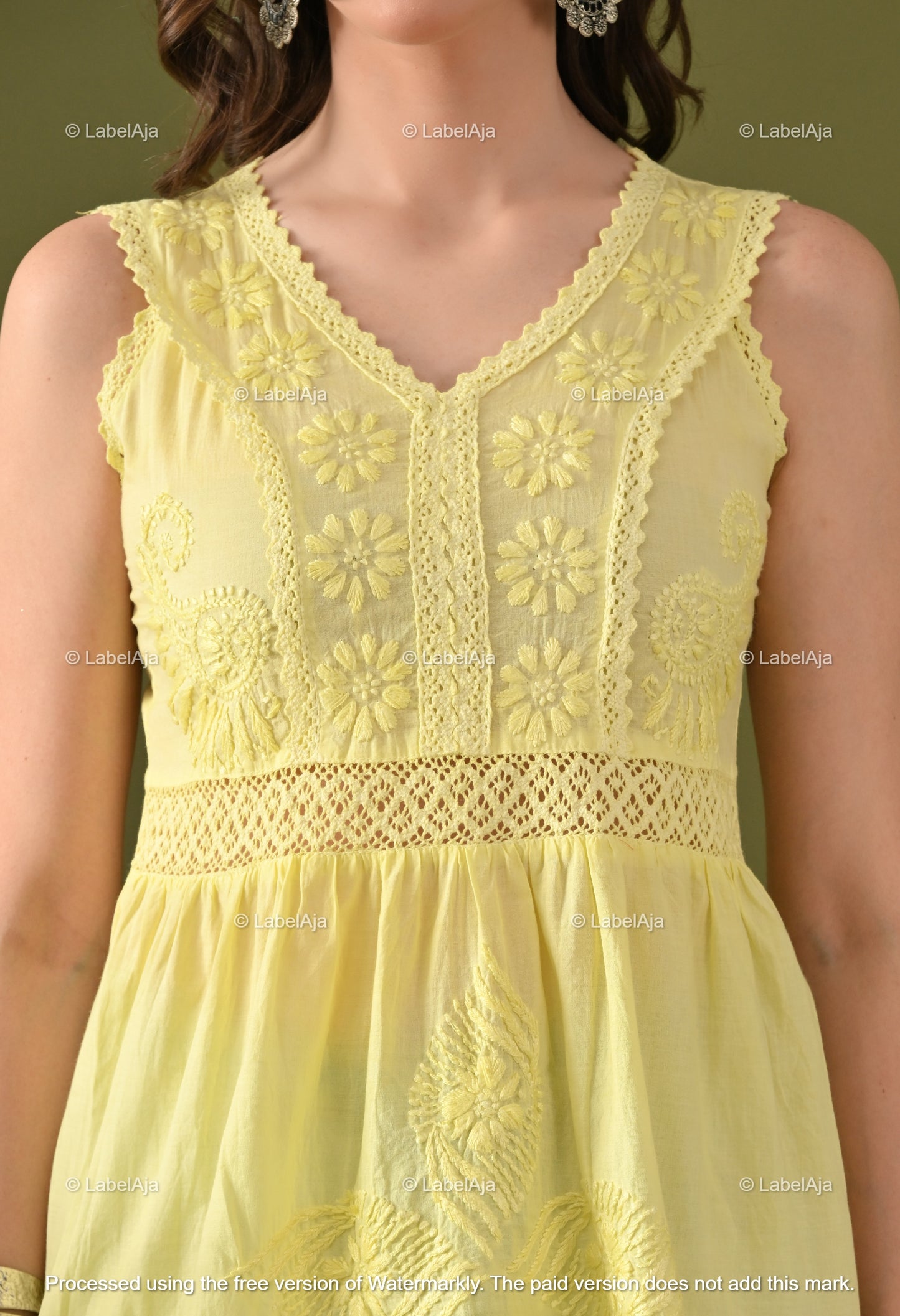 Amaira mul cotton chikankari short sleeveless top