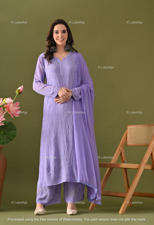 Roohi Viscose kurta, palazzo and dupatta set