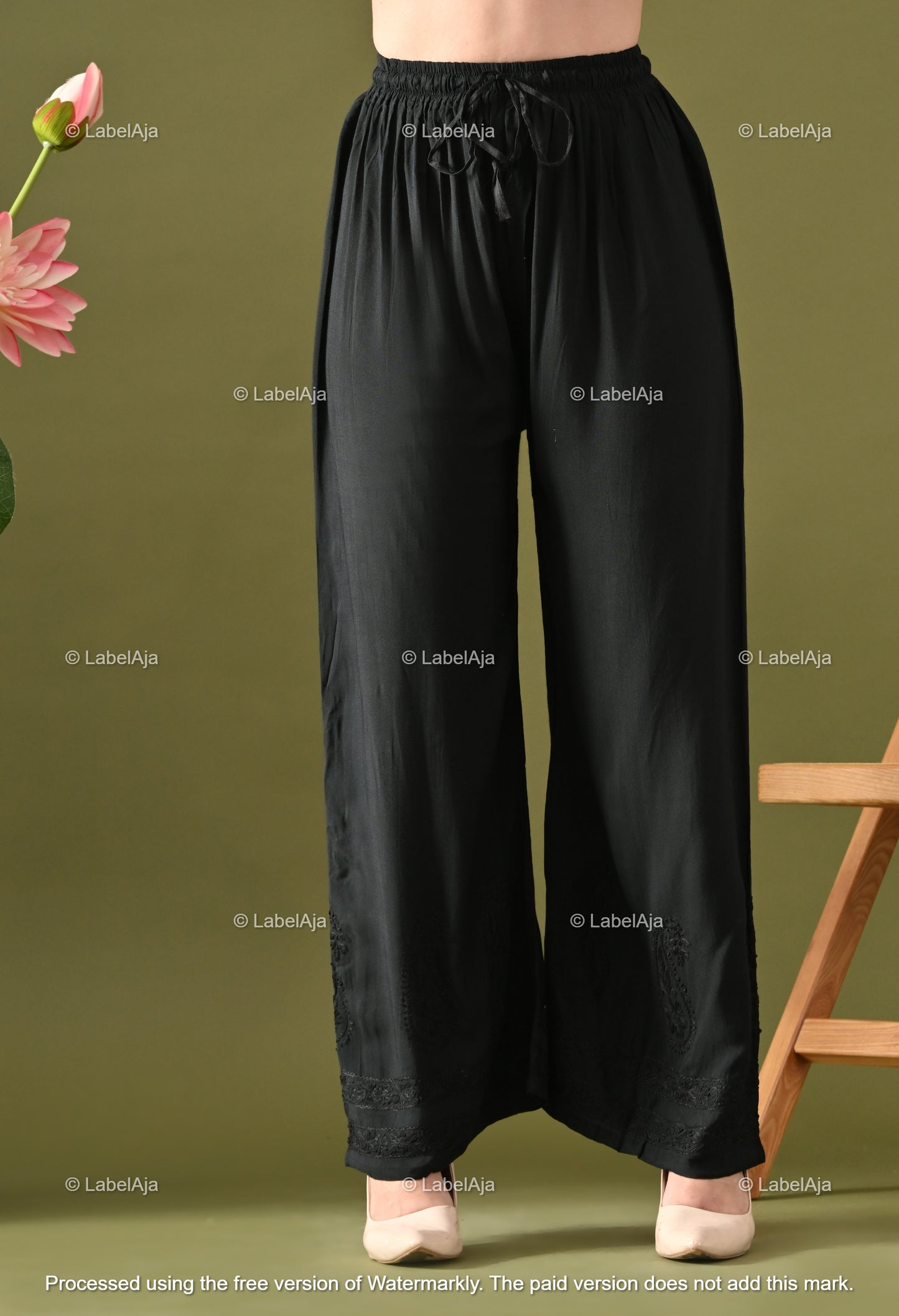 Premium Rayon Chikankari Palazzo