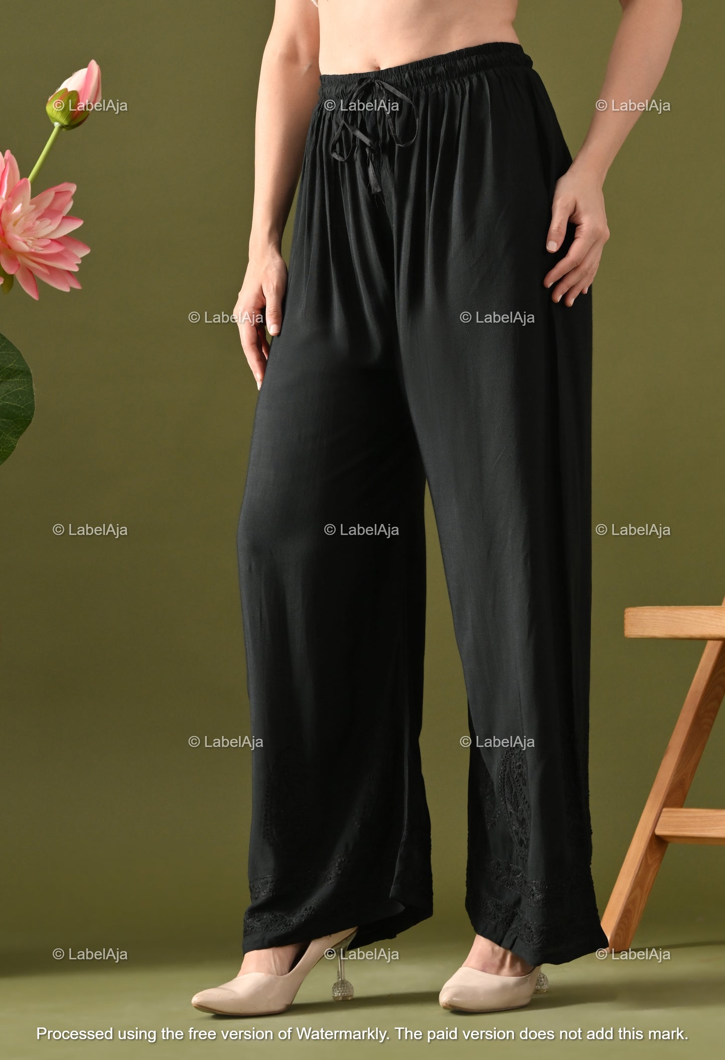 Premium Rayon Chikankari Palazzo