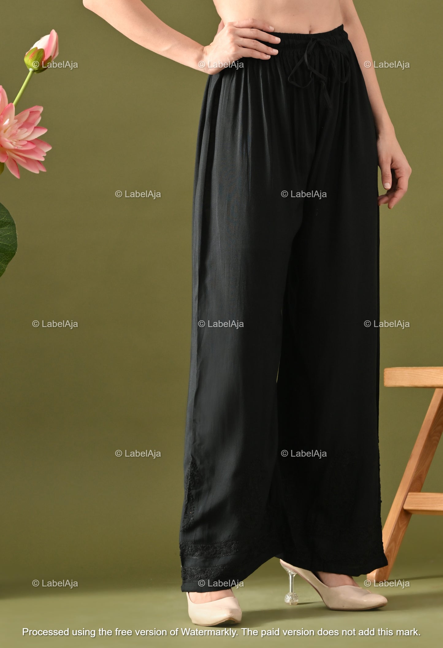 Premium Rayon Chikankari Palazzo