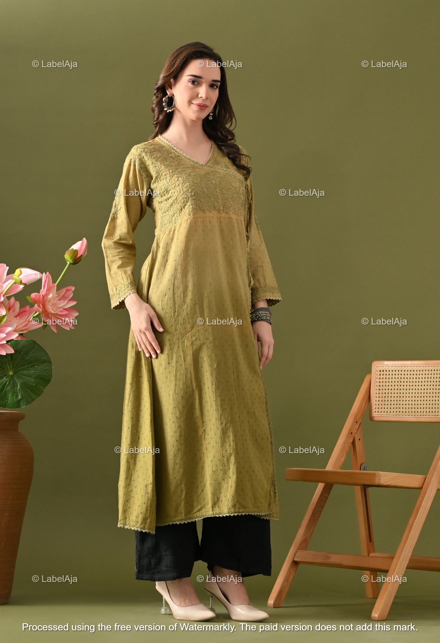 Myra dobby cotton long Angarkha