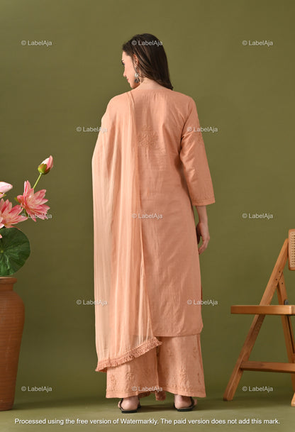 Maya Dobby cotton Kurti, Palazzo and dupatta set