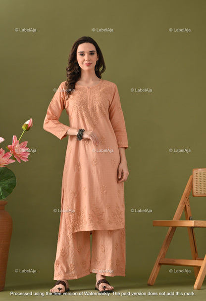 Maya Dobby cotton Kurti, Palazzo and dupatta set