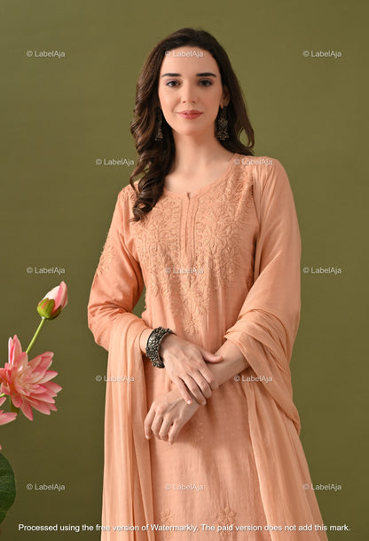 Maya Dobby cotton Kurti, Palazzo and dupatta set