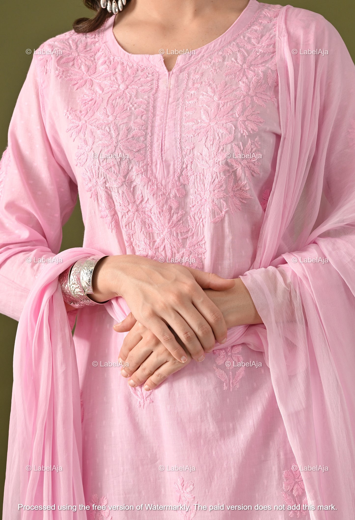 Maya Dobby cotton Kurti, Palazzo and dupatta set