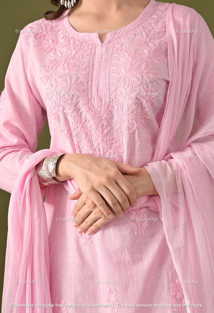 Maya Dobby cotton Kurti, Palazzo and dupatta set